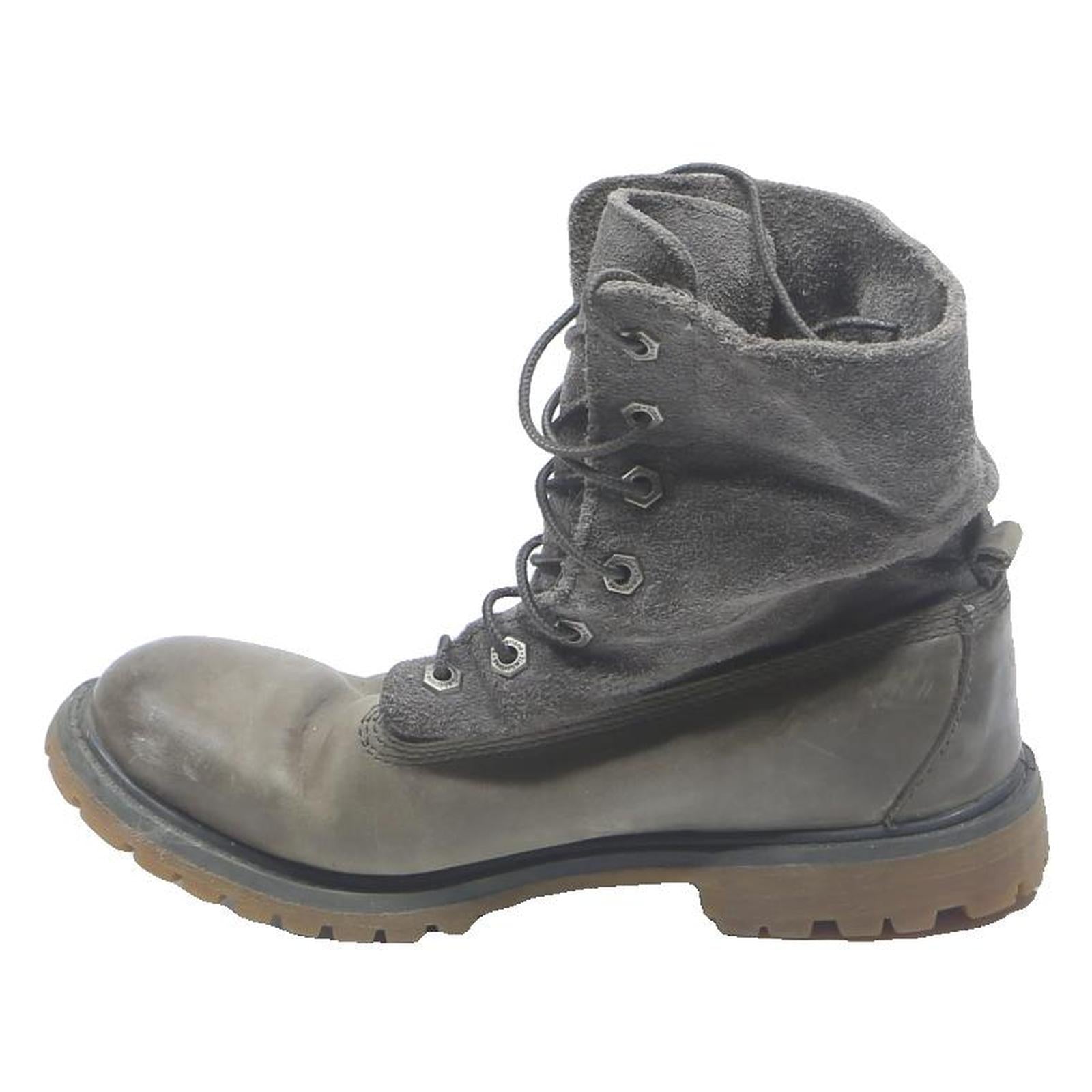 TIMBERLAND Womens Lace-Up Ankle Boots Grey Leather UK 5.5 Comfortable Durable
