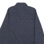 GUESS Mens Blue Patterned Shirt S Casual Cotton Long Sleeve Button