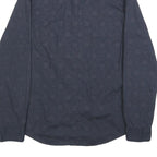 GUESS Mens Blue Patterned Shirt S Casual Cotton Long Sleeve Button