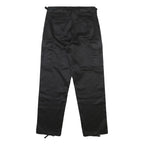 Black Mens Regular Fit Straight Leg Polyester Blend Trousers W30 L30 Cargo Style