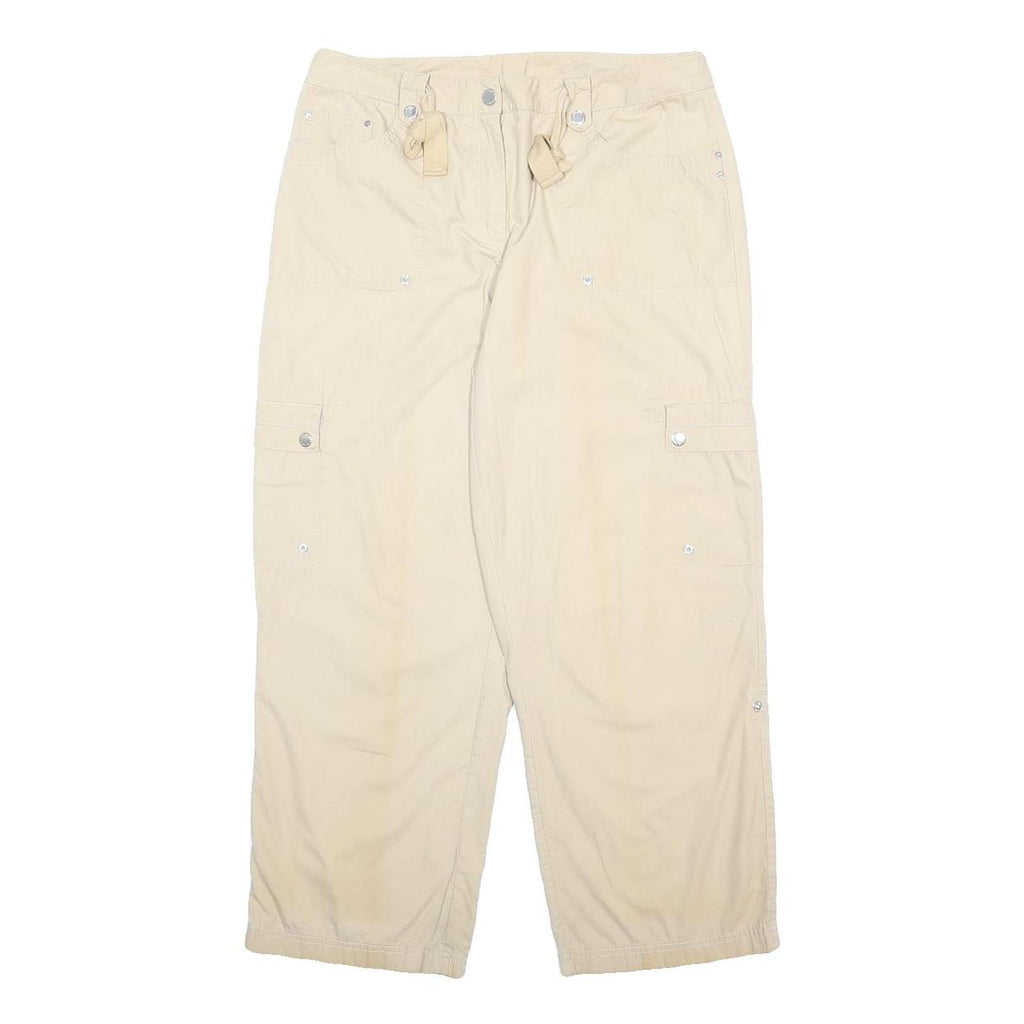 JONES NEW YORK Womens Beige Cotton Loose Casual Trousers W31 L26 Functional