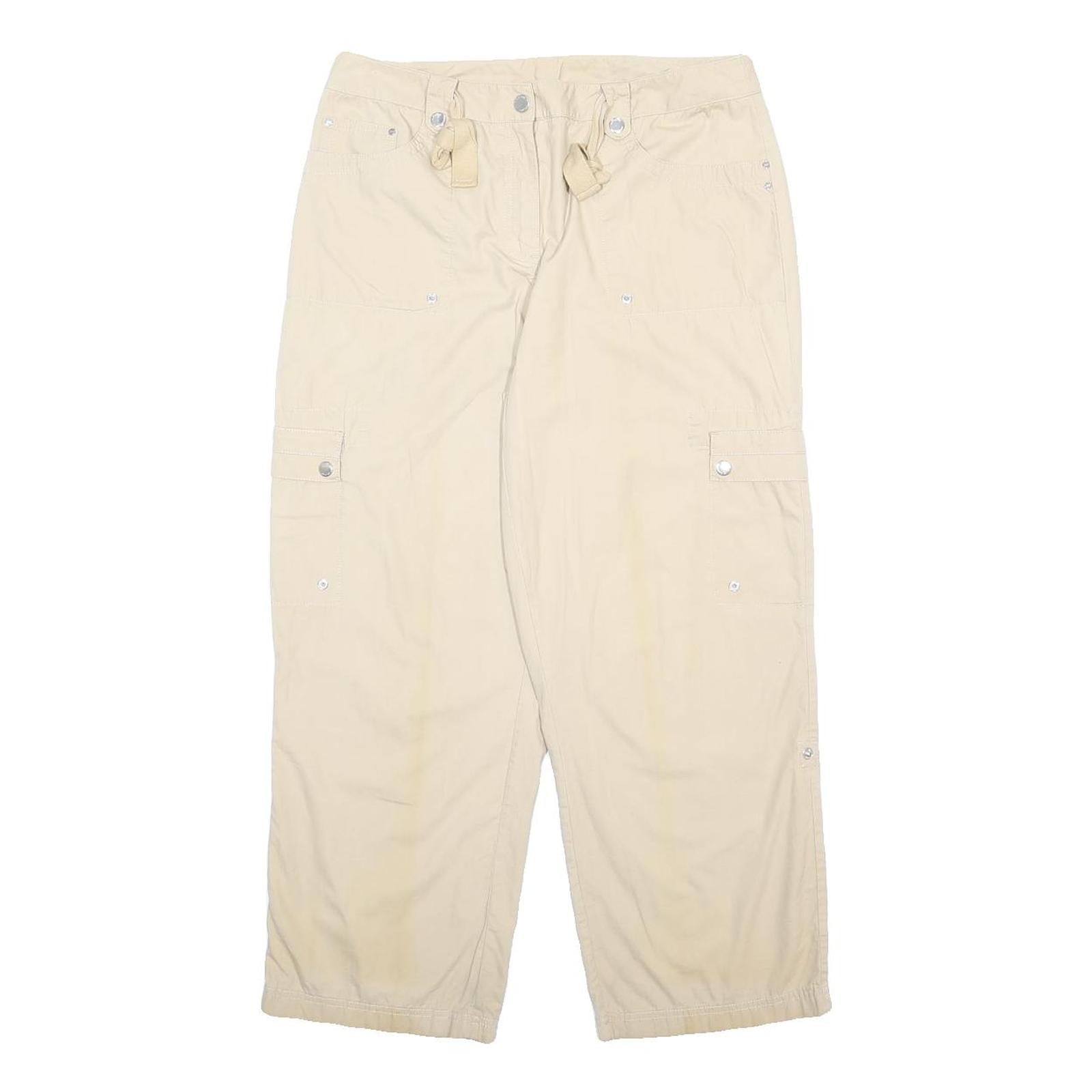 JONES NEW YORK Womens Beige Cotton Loose Casual Trousers W31 L26 Functional