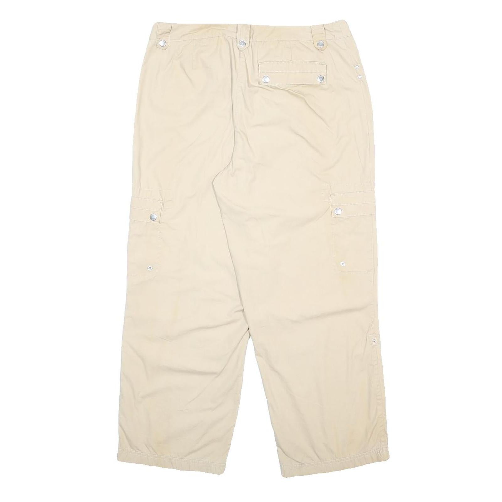 JONES NEW YORK Womens Beige Cotton Loose Casual Trousers W31 L26 Functional