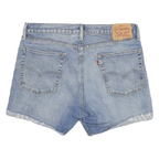 LEVI'S Womens Denim Blue Casual Cut-Off XL W34 Frayed Hem Shorts