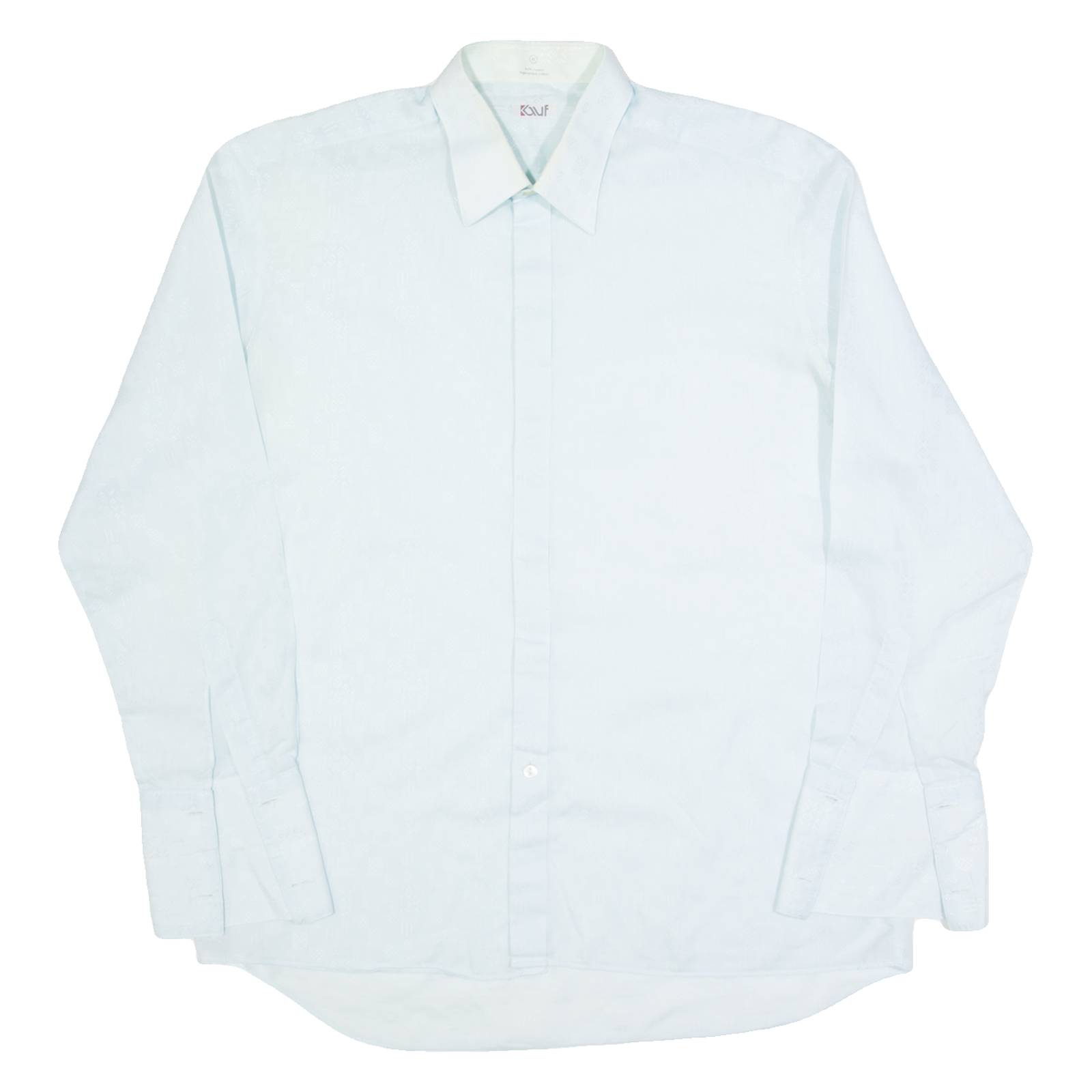 KAUF Mens Formal Shirt Blue 90s Crazy Pattern Long Sleeve L