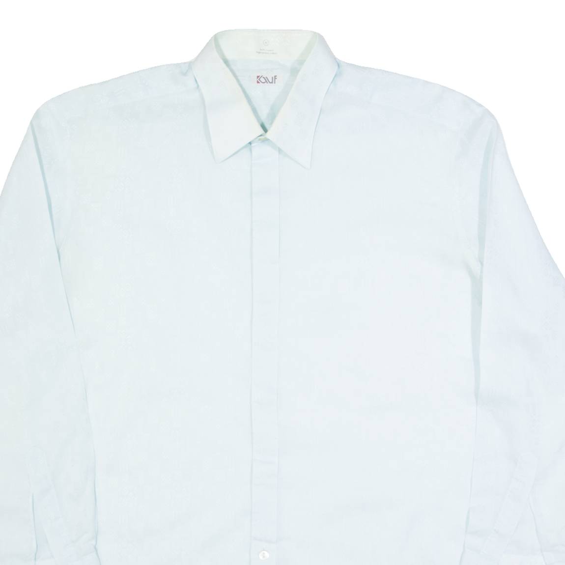 KAUF Mens Formal Shirt Blue 90s Crazy Pattern Long Sleeve L