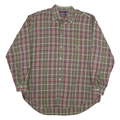 NAUTICA Mens Green & Red Checked Shirt XL Cotton Blend Button Down Casual