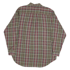 NAUTICA Mens Green & Red Checked Shirt XL Cotton Blend Button Down Casual