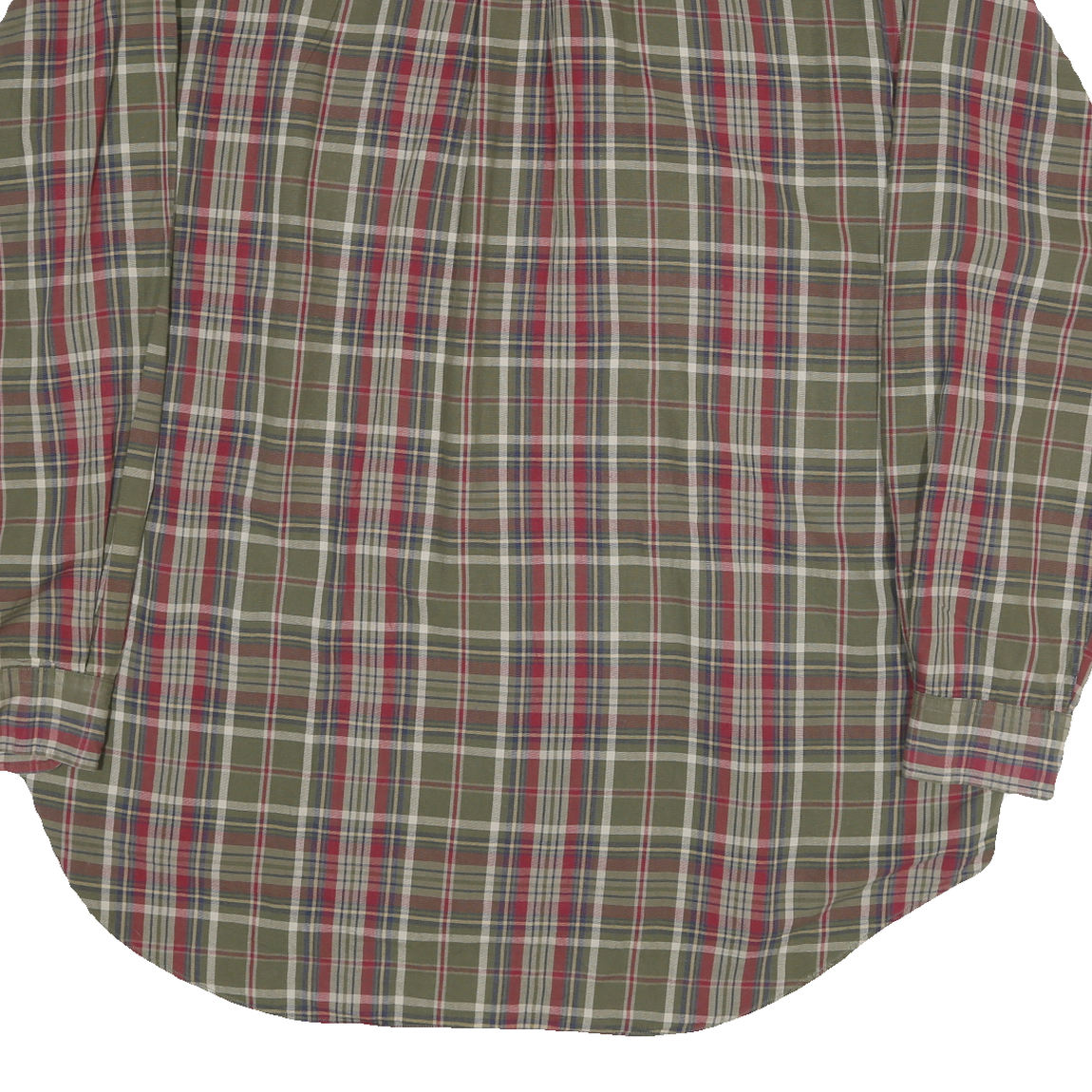 NAUTICA Mens Green & Red Checked Shirt XL Cotton Blend Button Down Casual