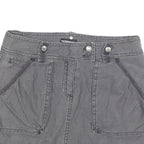 WAREHOUSE Womens Grey Cotton Blend Mini Skirt Casual Button Pocket Detail Size S
