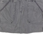 WAREHOUSE Womens Grey Cotton Blend Mini Skirt Casual Button Pocket Detail Size S