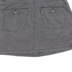 WAREHOUSE Womens Grey Cotton Blend Mini Skirt Casual Button Pocket Detail Size S