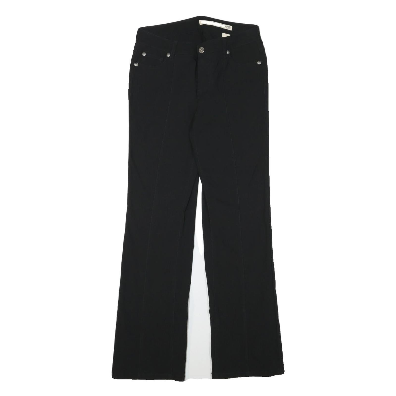 DKNY Womens Regular Black Polyester Blend Zip Trousers W28 L29 Classic Style