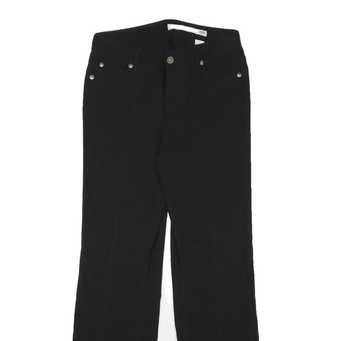 DKNY Womens Regular Black Polyester Blend Zip Trousers W28 L29 Classic Style