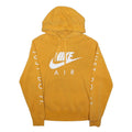 NIKE Womens Yellow Cotton Blend Pullover Hoodie S Just Do It Logo