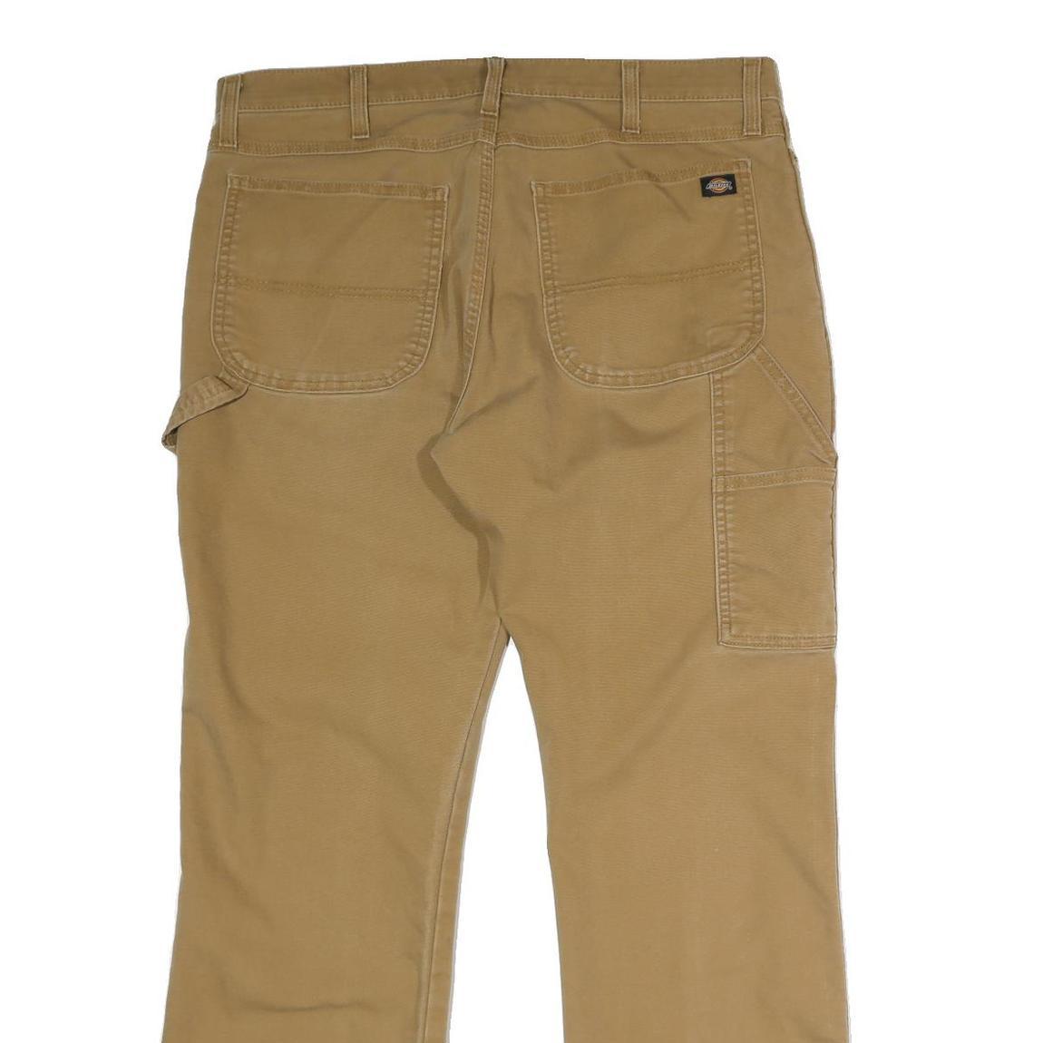 DICKIES Mens Regular Fit Beige Cotton Jeans W38 L31 Workwear Button Closure