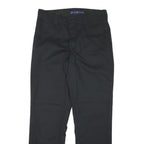 DICKIES Mens Regular Fit Black Trousers W31 L31 Cotton Blend Zip Closure