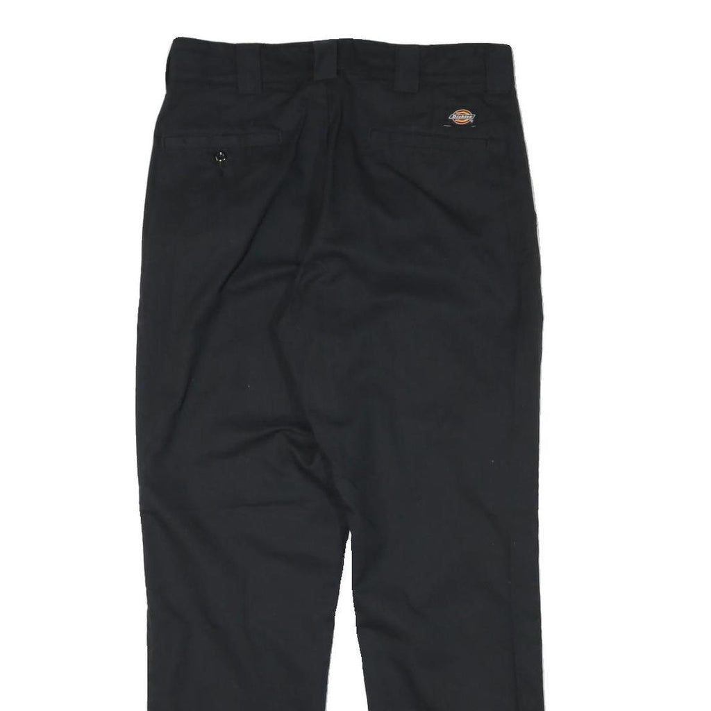 DICKIES Mens Regular Fit Black Trousers W31 L31 Cotton Blend Zip Closure