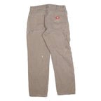 DICKIES Mens Jeans Brown Cotton Blend Regular Straight Zip W32 L30 Workwear