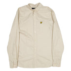 LYLE & SCOTT Mens Plain Shirt Beige Long Sleeve M
