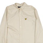 LYLE & SCOTT Mens Plain Shirt Beige Long Sleeve M