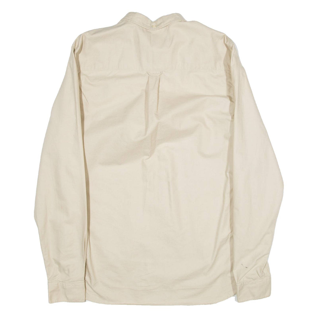 LYLE & SCOTT Mens Plain Shirt Beige Long Sleeve M