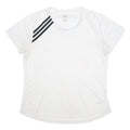 ADIDAS Womens White & Black Graphic T-Shirt L Short Sleeve Round Neck Sports