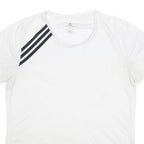 ADIDAS Womens White & Black Graphic T-Shirt L Short Sleeve Round Neck Sports