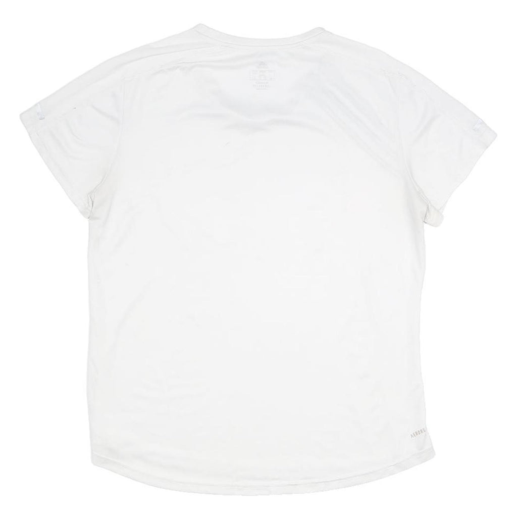 ADIDAS Womens White & Black Graphic T-Shirt L Short Sleeve Round Neck Sports