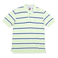 TOMMY HILFIGER Mens Green & Blue Striped Polo Shirt Short Sleeve M Cotton Casual