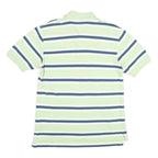 TOMMY HILFIGER Mens Green & Blue Striped Polo Shirt Short Sleeve M Cotton Casual
