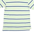 TOMMY HILFIGER Mens Green & Blue Striped Polo Shirt Short Sleeve M Cotton Casual