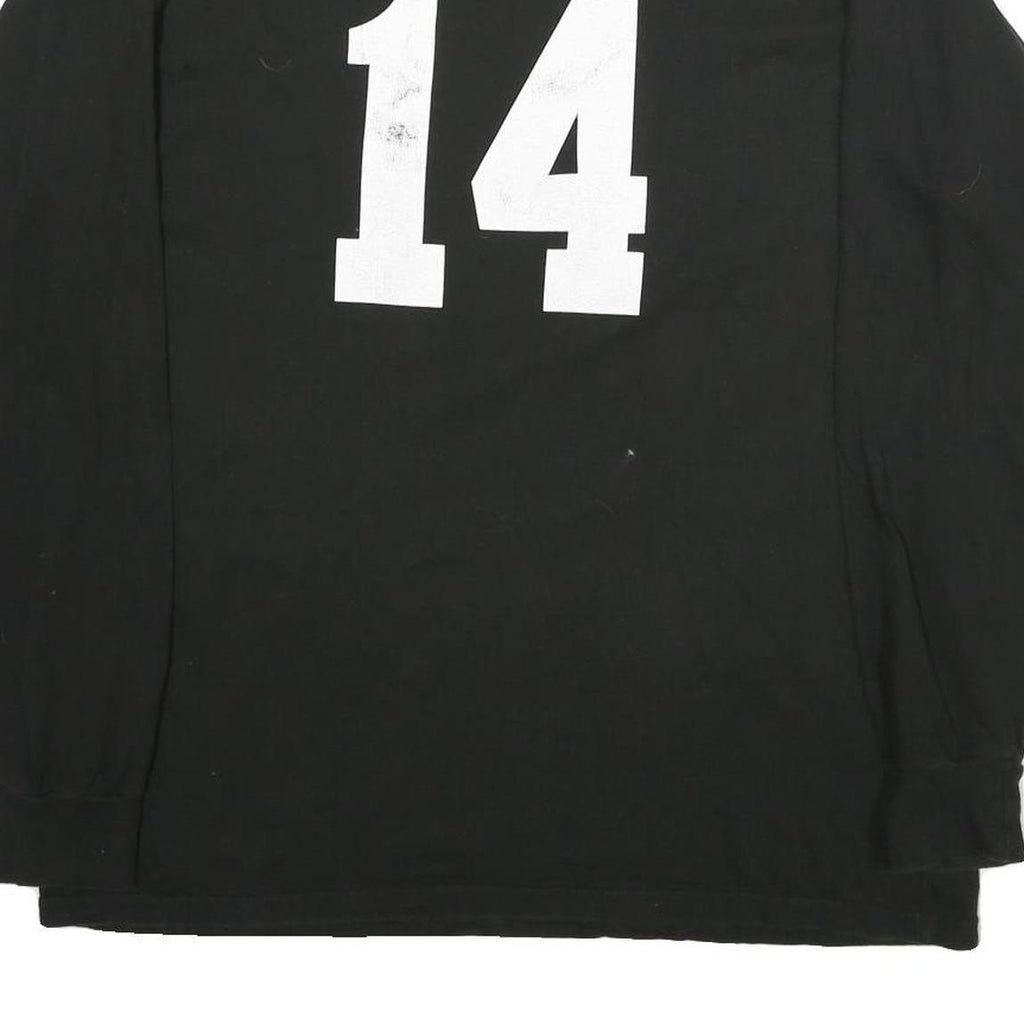 RUSSELL ATHLETIC Mens Black Liberty Baseball Graphic T-Shirt Long Sleeve Crew
