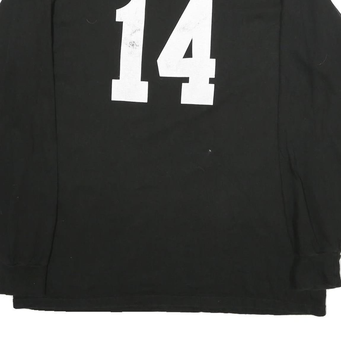 RUSSELL ATHLETIC Mens Black Liberty Baseball Graphic T-Shirt Long Sleeve Crew