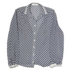 SOMMERMAN Womens Blue & White Polka Dot Shirt Long Sleeve Collared M Button Up