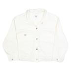 LEE Womens White Button Cotton Jacket 2XL Plain Classic Casual Fit