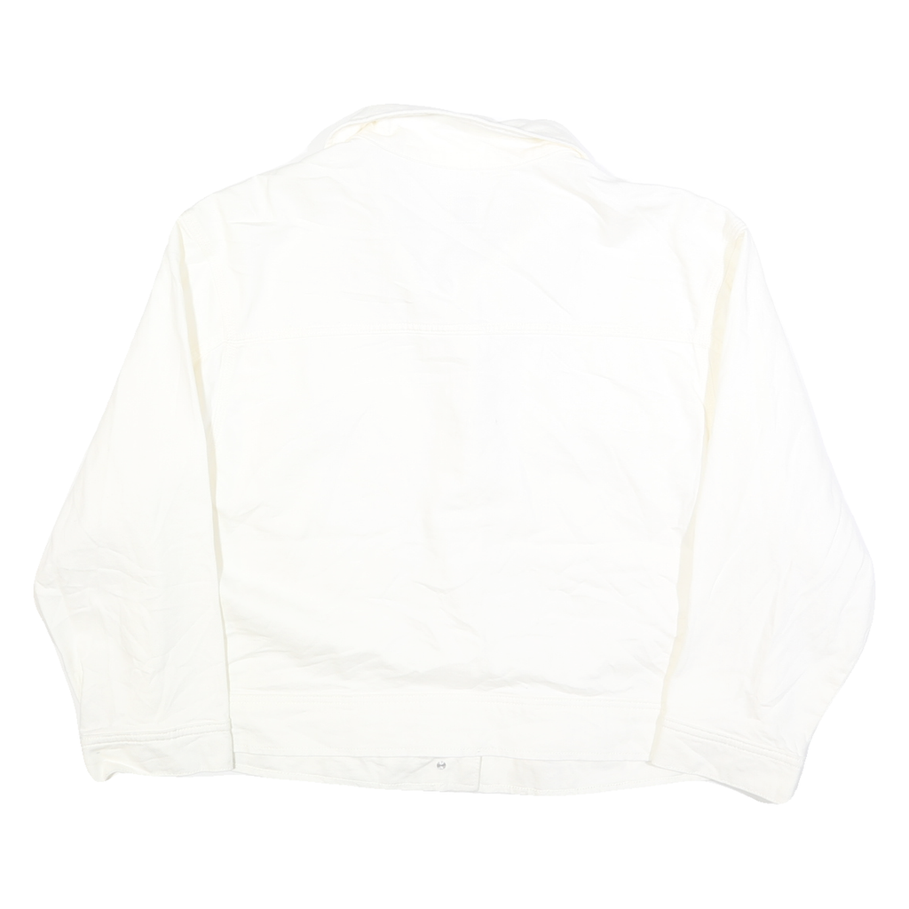 LEE Womens White Button Cotton Jacket 2XL Plain Classic Casual Fit