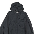 GEM SPORTSWEAR Mens Black Nylon Hoodie Jacket XL Plain Pullover Casual