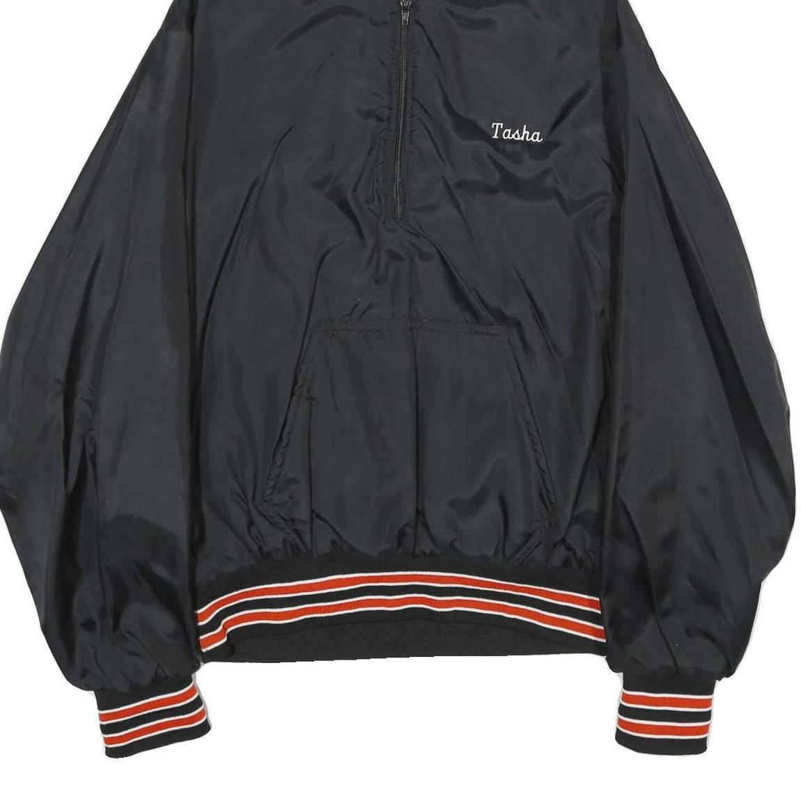 GEM SPORTSWEAR Mens Black Nylon Hoodie Jacket XL Plain Pullover Casual