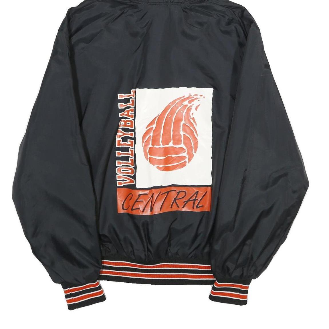 GEM SPORTSWEAR Mens Black Nylon Hoodie Jacket XL Plain Pullover Casual