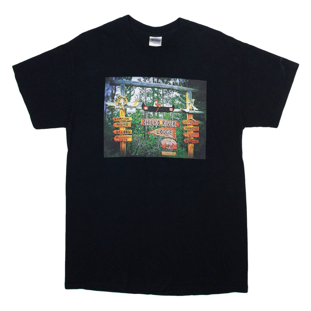 GILDAN Camping Lodge Mens T-Shirt Blue M