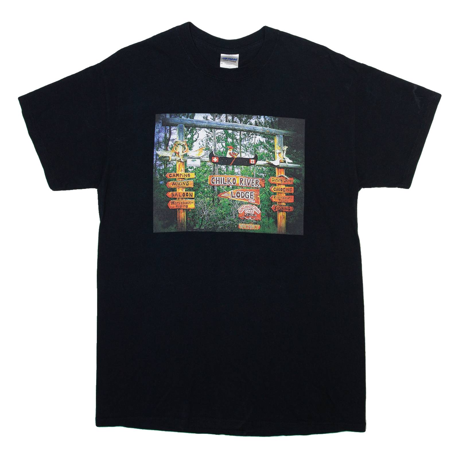 GILDAN Camping Lodge Mens T-Shirt Blue M