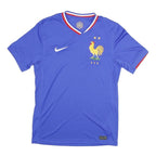 NIKE Mens Blue France Football Shirt S Short Sleeve V-Neck Embroidered Crest