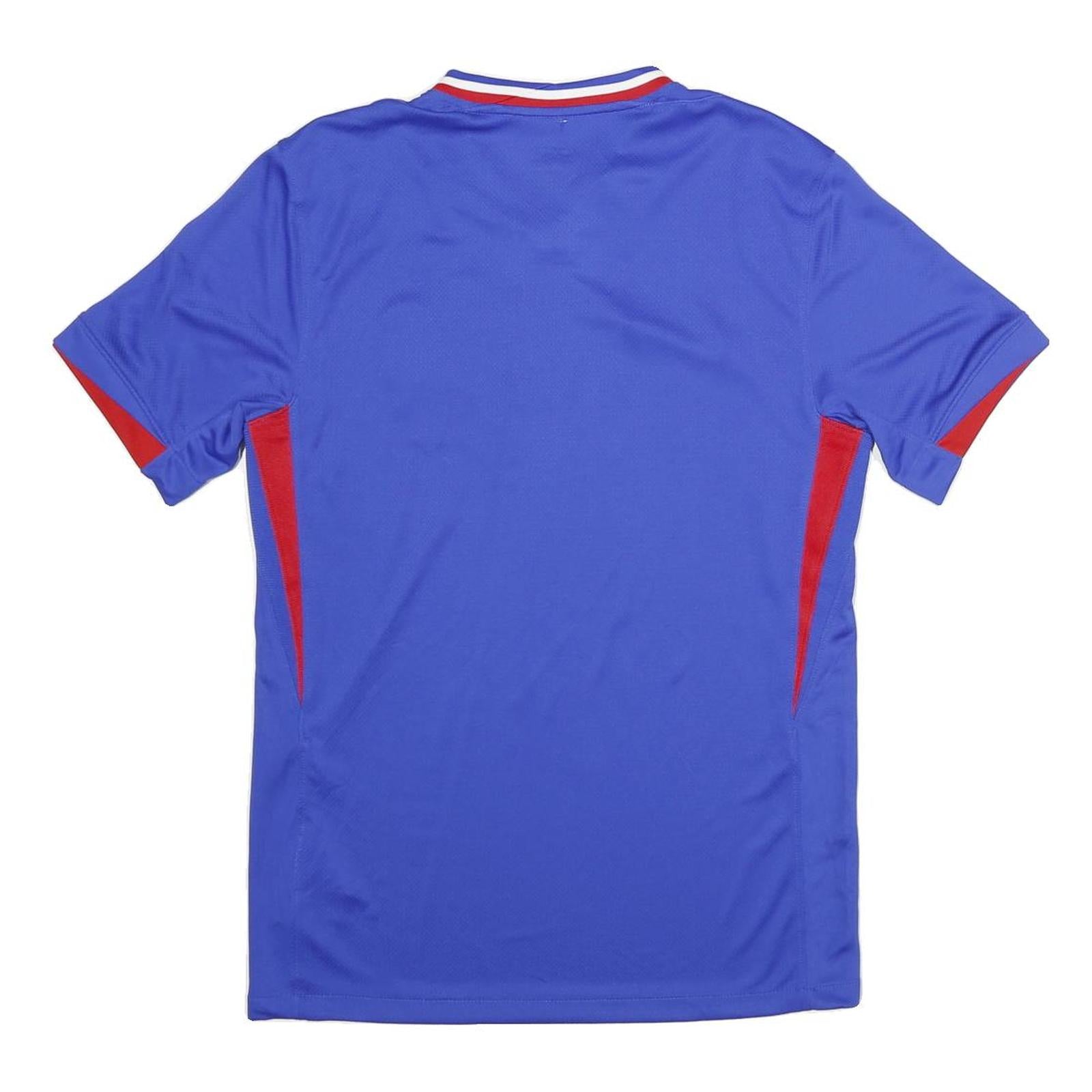 NIKE Mens Blue France Football Shirt S Short Sleeve V-Neck Embroidered Crest