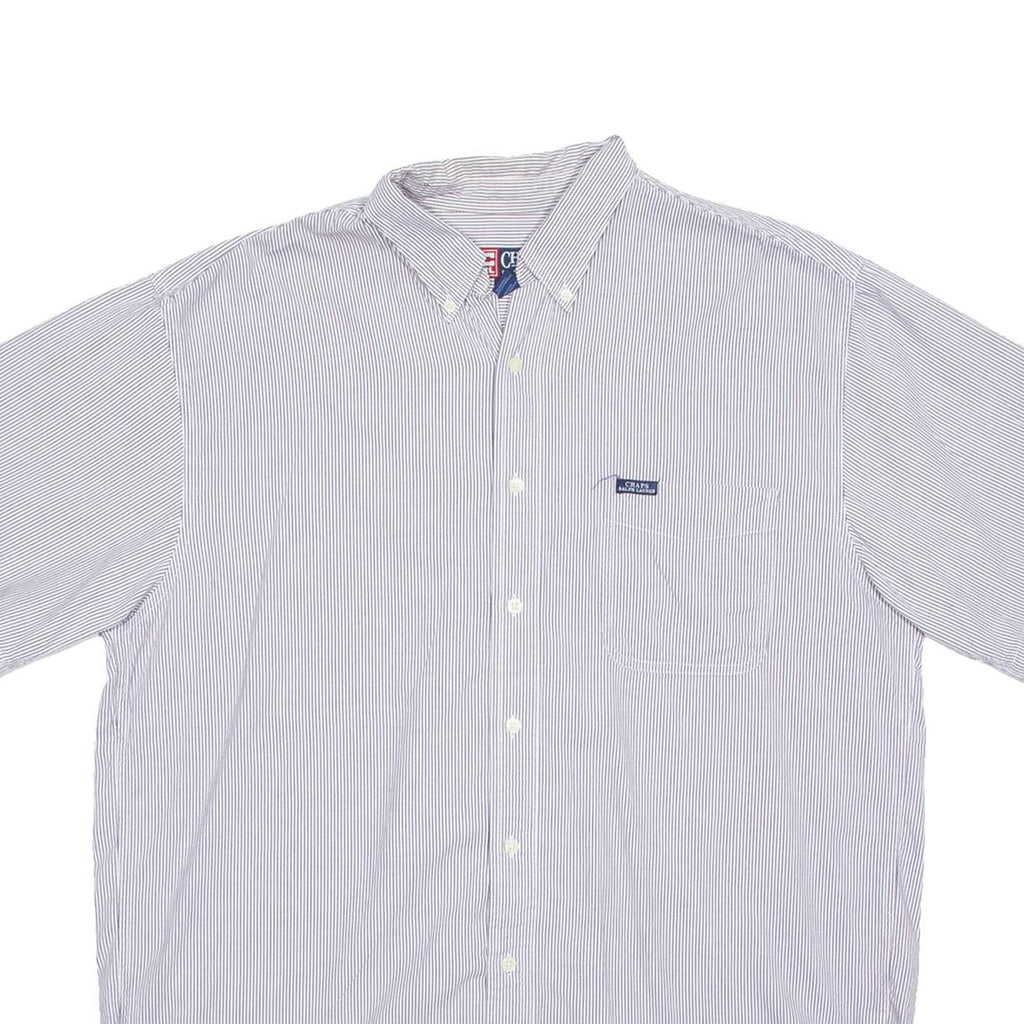 CHAPS RALPH LAUREN Mens Shirt Purple Striped Long Sleeve XL