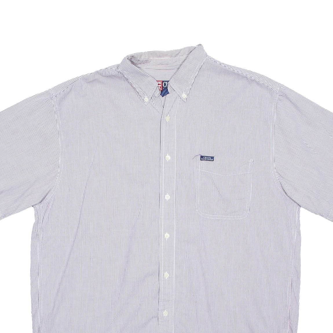 CHAPS RALPH LAUREN Mens Shirt Purple Striped Long Sleeve XL