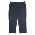 DICKIES Mens Polyester Blend Navy Classic Straight Trousers W42 L30 Workwear