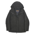 WOOLRICH Womens Black Cotton Blend Jacket S Hooded Zip Classic Fit Outerwear