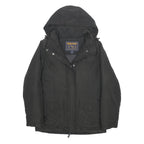 WOOLRICH Womens Black Cotton Blend Jacket S Hooded Zip Classic Fit Outerwear