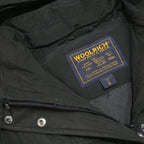 WOOLRICH Womens Black Cotton Blend Jacket S Hooded Zip Classic Fit Outerwear